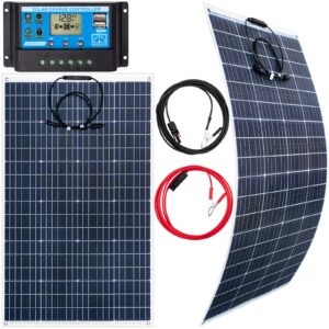 Zestaw solarny fotowoltaiczny FLEXI elastyczny 130W 12V (Panel solarny 130W, Regulator napięcia 10A) VOLT POLSKA