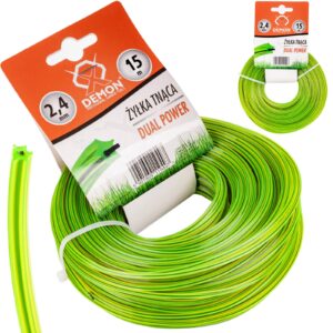 Żyłka tnąca do kosy i podkaszarki wzmocniona drutem 2.4mm 15m