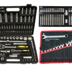 Zestaw Klucze Nasadowe 108el + Bity Torx 40el YATO + Płasko-oczkowe 12el