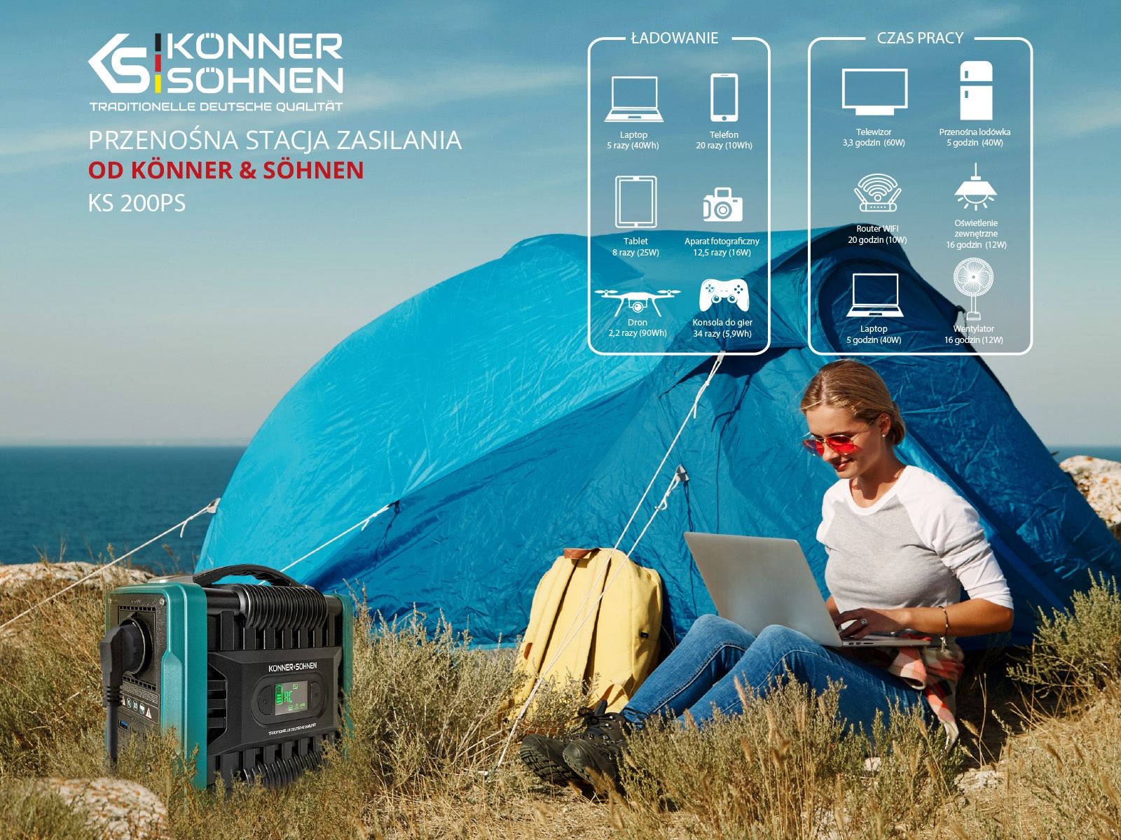 Przenośny powerbank stacja ładowania 14Ah KS 200PS Könner & Söhnen KS