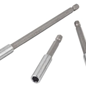 Uchwyt magnetyczny do bitów 1/4" przedłużki 3szt SILVER