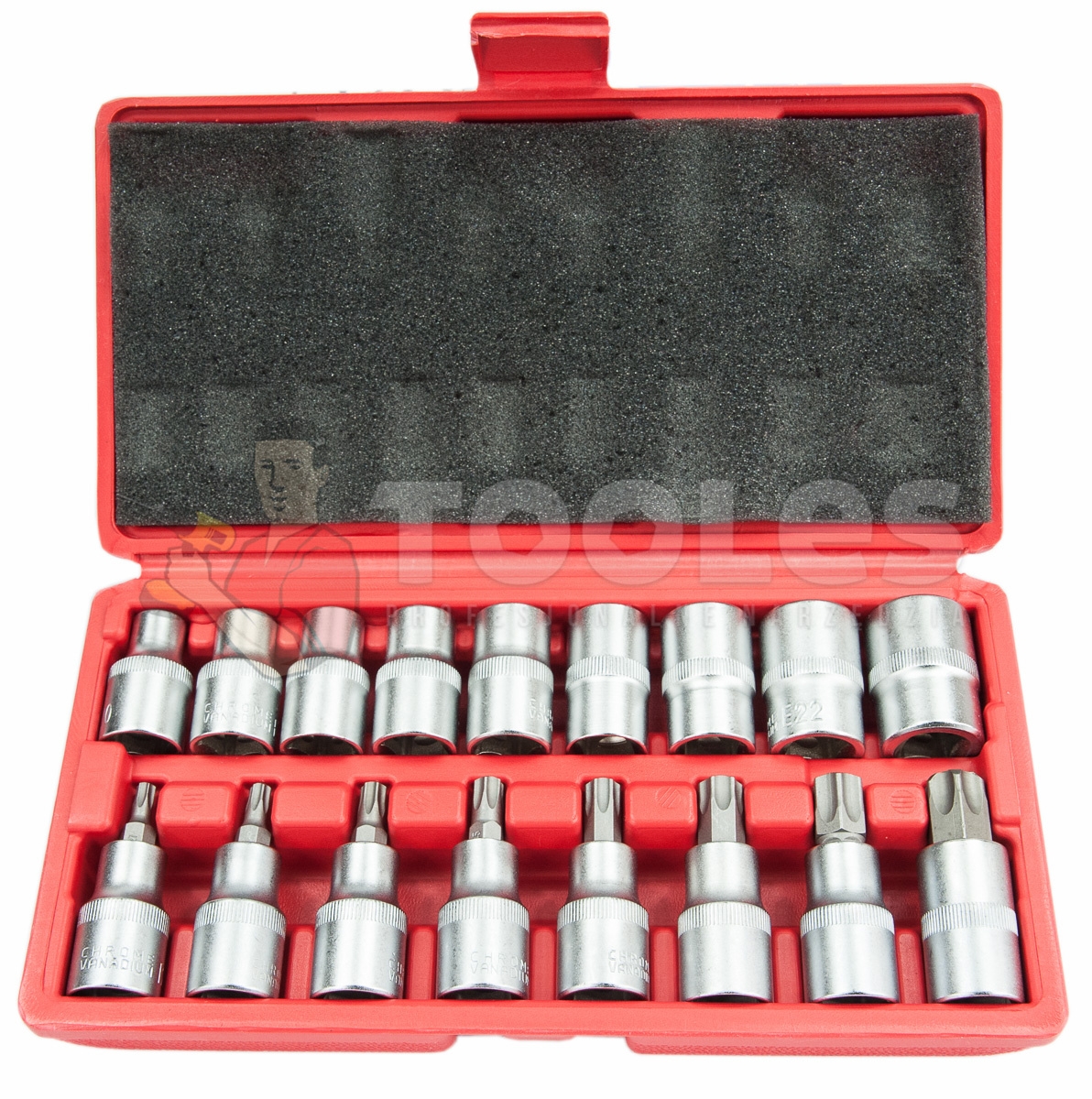 Klucze nasadowe torx nasadki i bity 17szt 1/2'' FALON-TECH