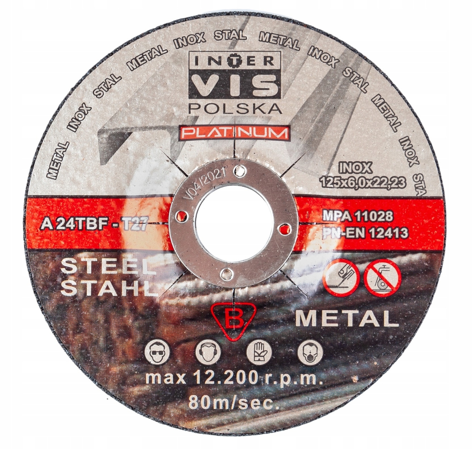 Tarcza do szlifowania metalu stali 125x6x22.23mm INTER-VIS PL