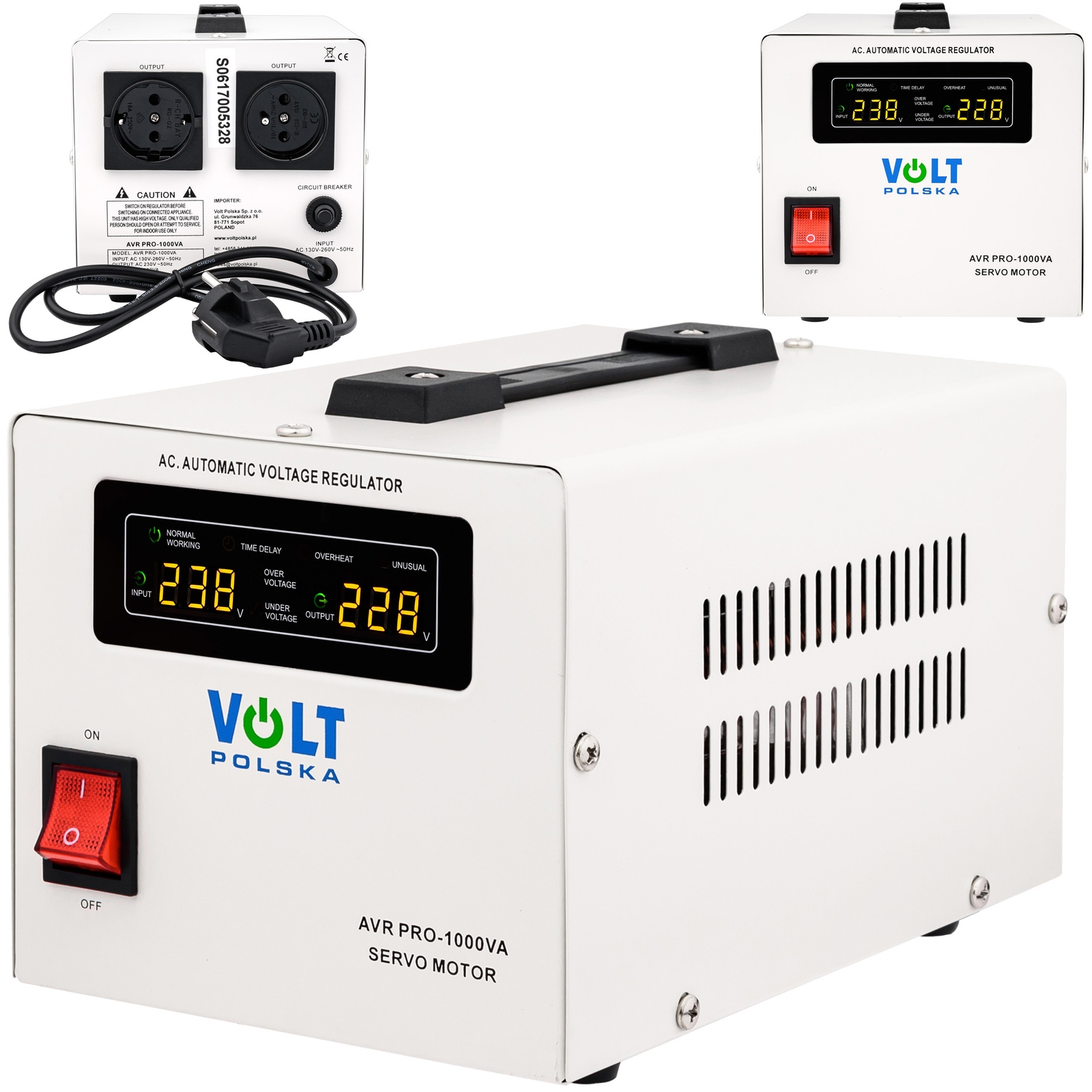 Stabilizator napięcia AVR PRO 1000 VA SERVO 3% do agregat VOLT POLSKA