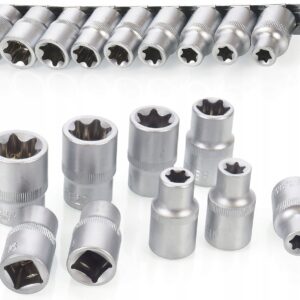 Nasadki torx 10-24mm 1/2" klucze nasadowe 9 el SILVER