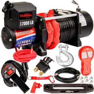 Wyciągarka wciągarka renegade 17000 lbs 24v lina syntetyczna ślizg TITANIUM WINCH