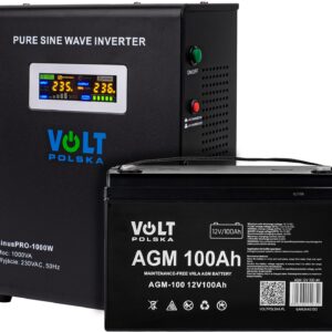 Zestaw awaryjnego zasilania zasilacz awaryjny sinuspro-1000w 12v + akumulator AGM 100ah VOLT POLSKA