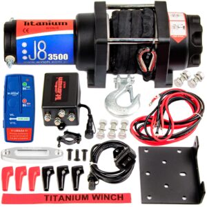Wyciągarka wciągarka 3500 lbs samochodowa 12v 1360 kg lina stalowa ślizg TITANIUM WINCH